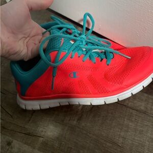 Champion Neon Coral and Teal Athletic Shoes